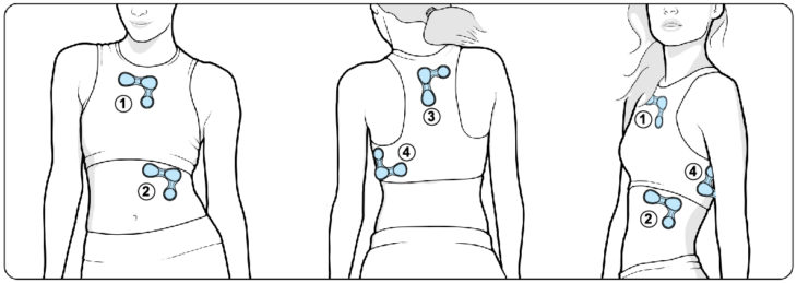 sketch of woman with sensor patches