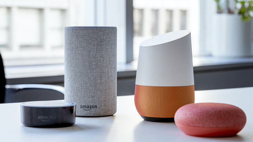 Array of smart speakers with different forms